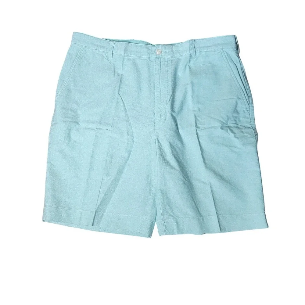 Jos A Bank Flat Front Shorts 38‎ Sea Green Stays Cool Tailored Fit Cotton Preppy